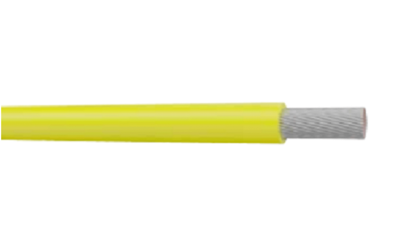 AXINDUS KZ Series Yellow 0.6 mm² PTFE Equipment Wire, 20 AWG, 250m, PTFE Insulation