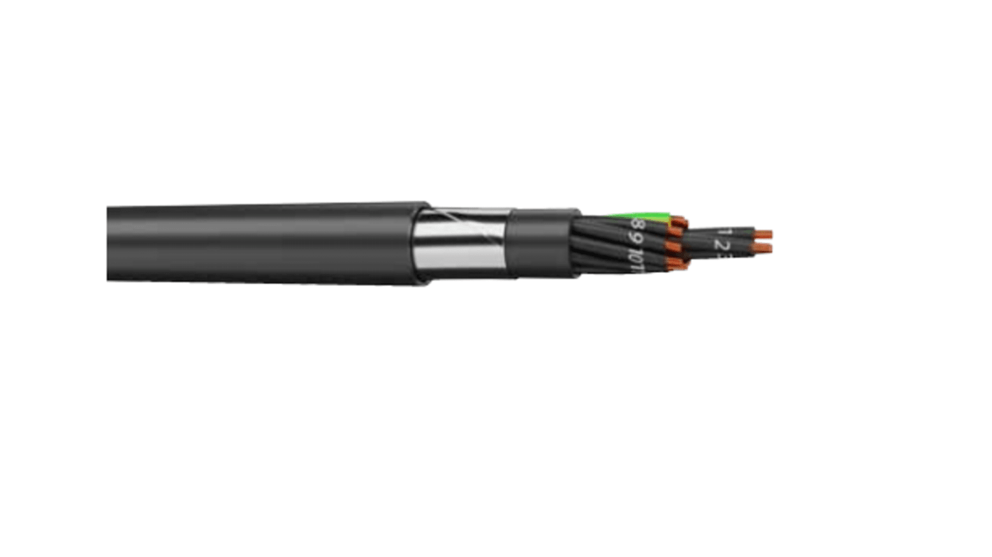 Cable Armado armado Blindado AXINDUS de 5 núcleos, 2,5 mm², long. 100m, 1 kV, funda de PVC, Negro