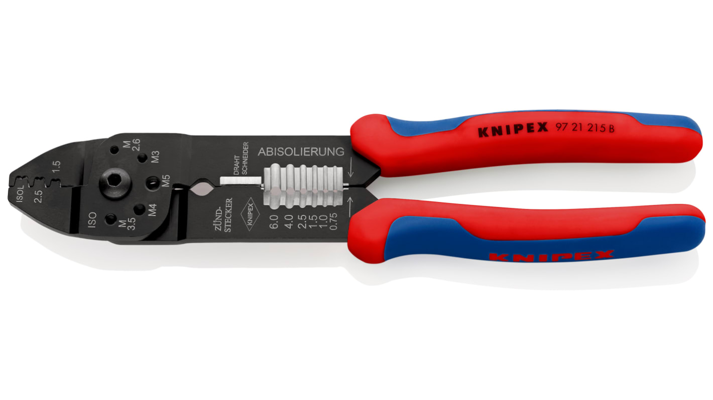 Knipex 97 Hand Crimpzange 0,5mm² / 20AWG → 2,5 mm² / 14AWG, 0,5 → 2,5mm² / 20 → 14AWG, 230 mm