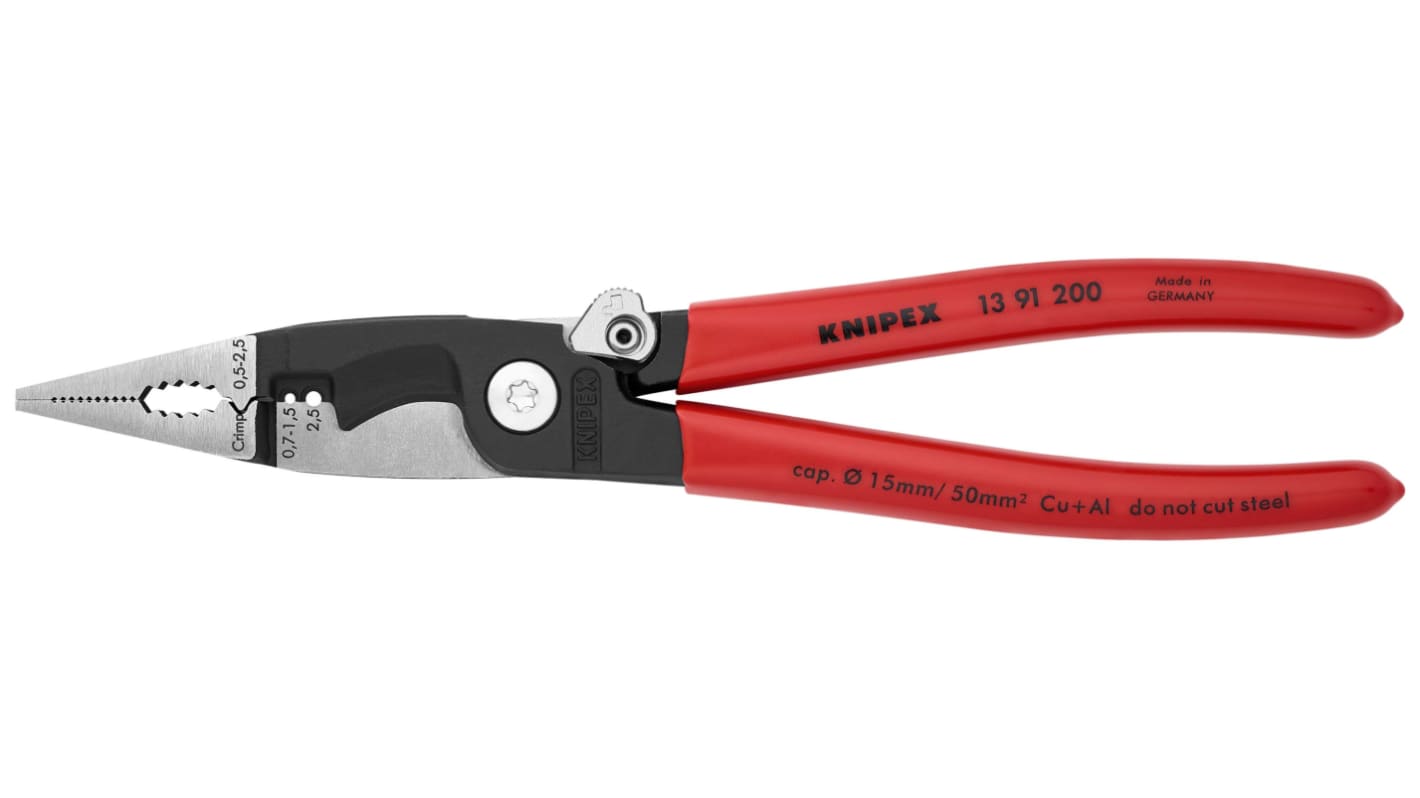 Knipex 13 91 200 Zange , gebogen Schneidkraft → 15 mm 200 mm