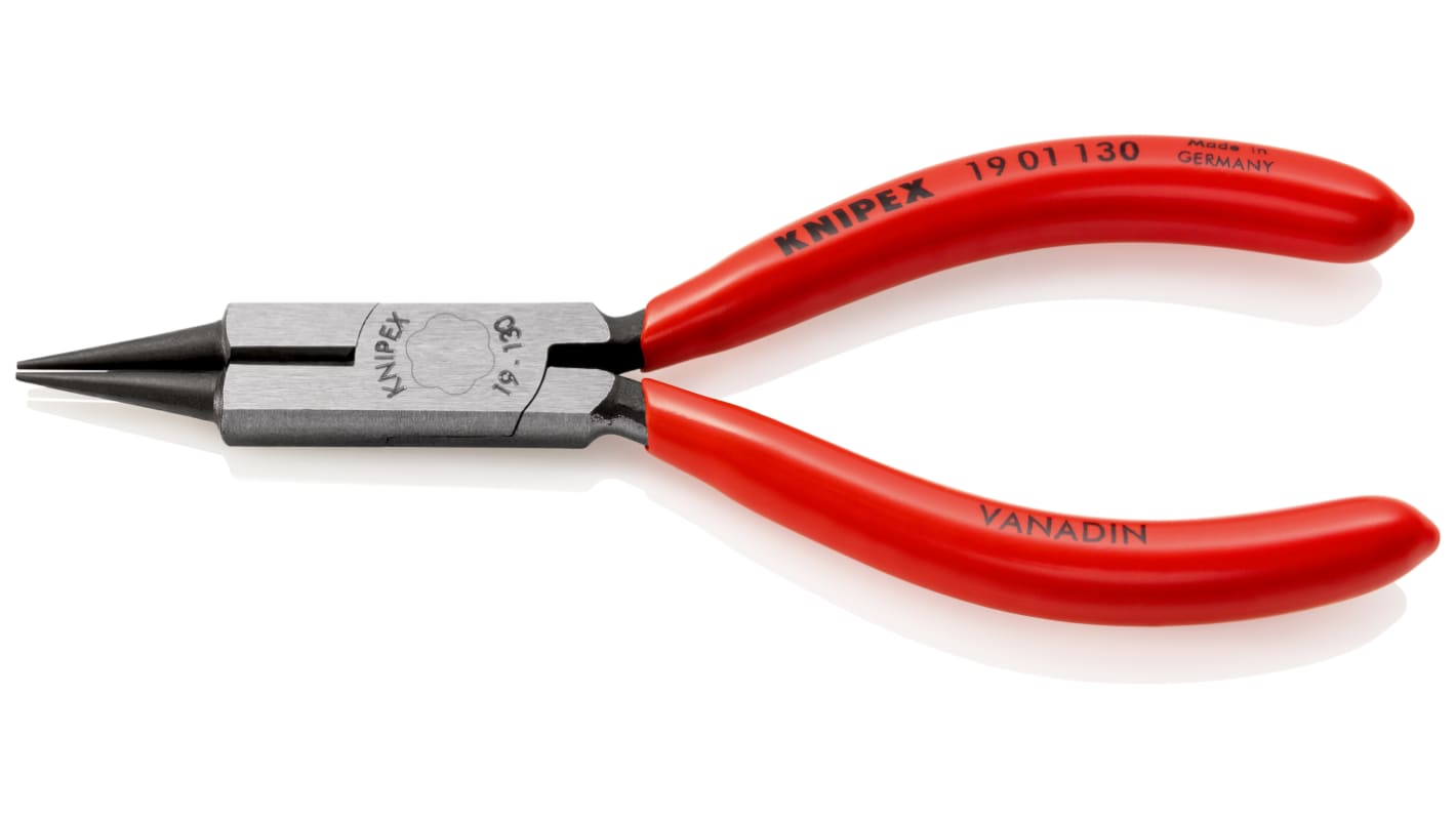 Pinze a becchi tondi Knipex in Acciaio al vanadio galvanizzato, lungh. 130 mm Ad angolo retto