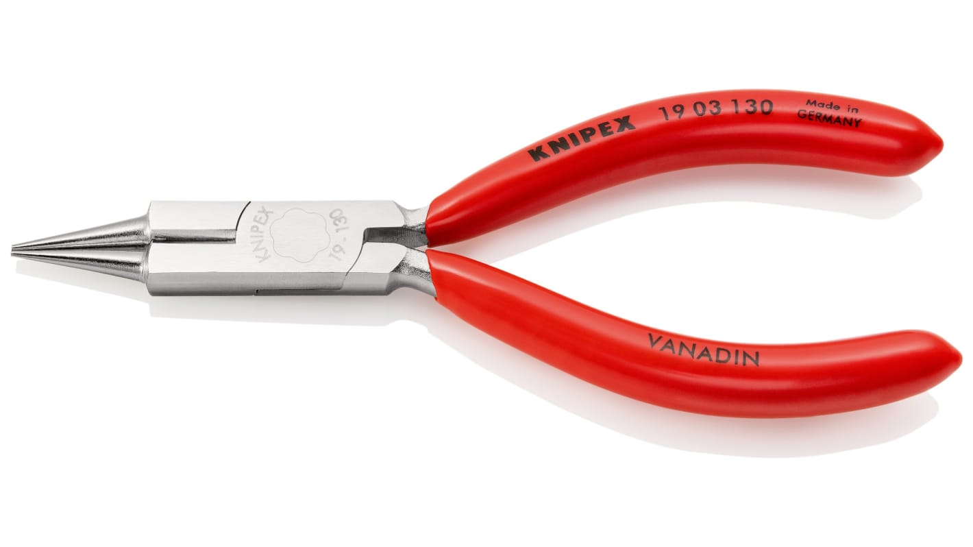 Pinze a becchi tondi Knipex in Acciaio al vanadio galvanizzato, lungh. 130 mm Ad angolo retto