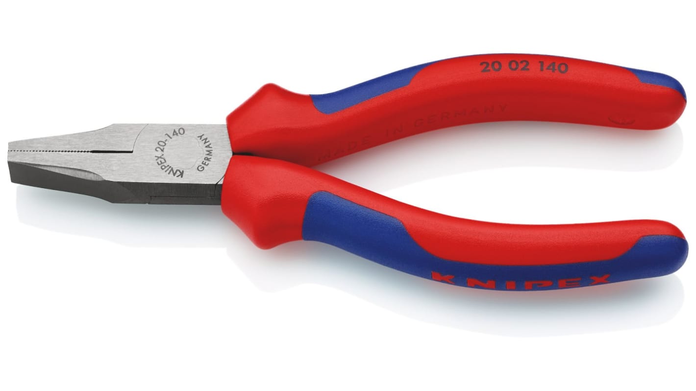 Knipex 20 02 140 Nose pliers, 140 mm Overall, Flat, Straight Tip, 28mm Jaw