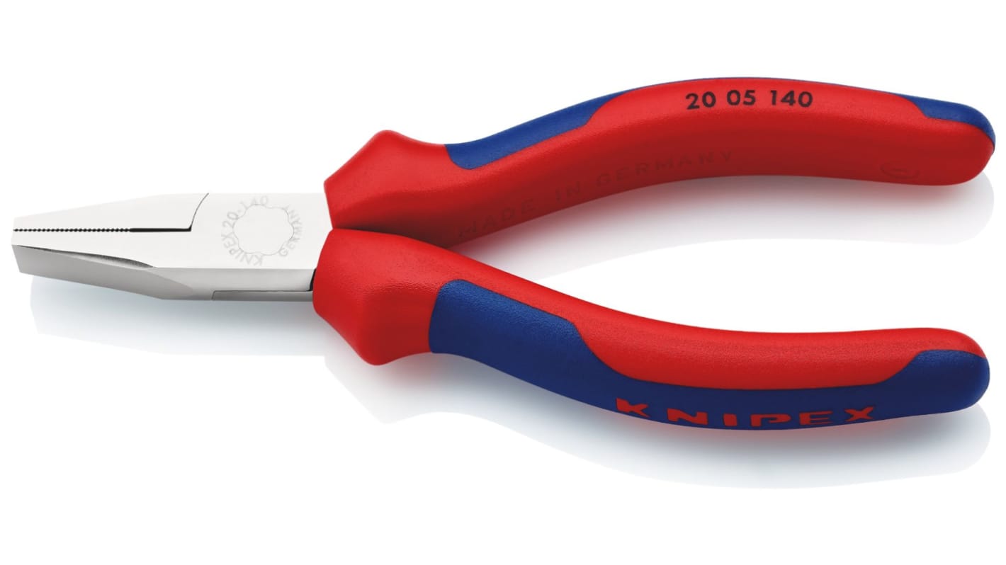 Knipex 20 05 140 Nose pliers, 140 mm Overall, Flat, Straight Tip, 28mm Jaw