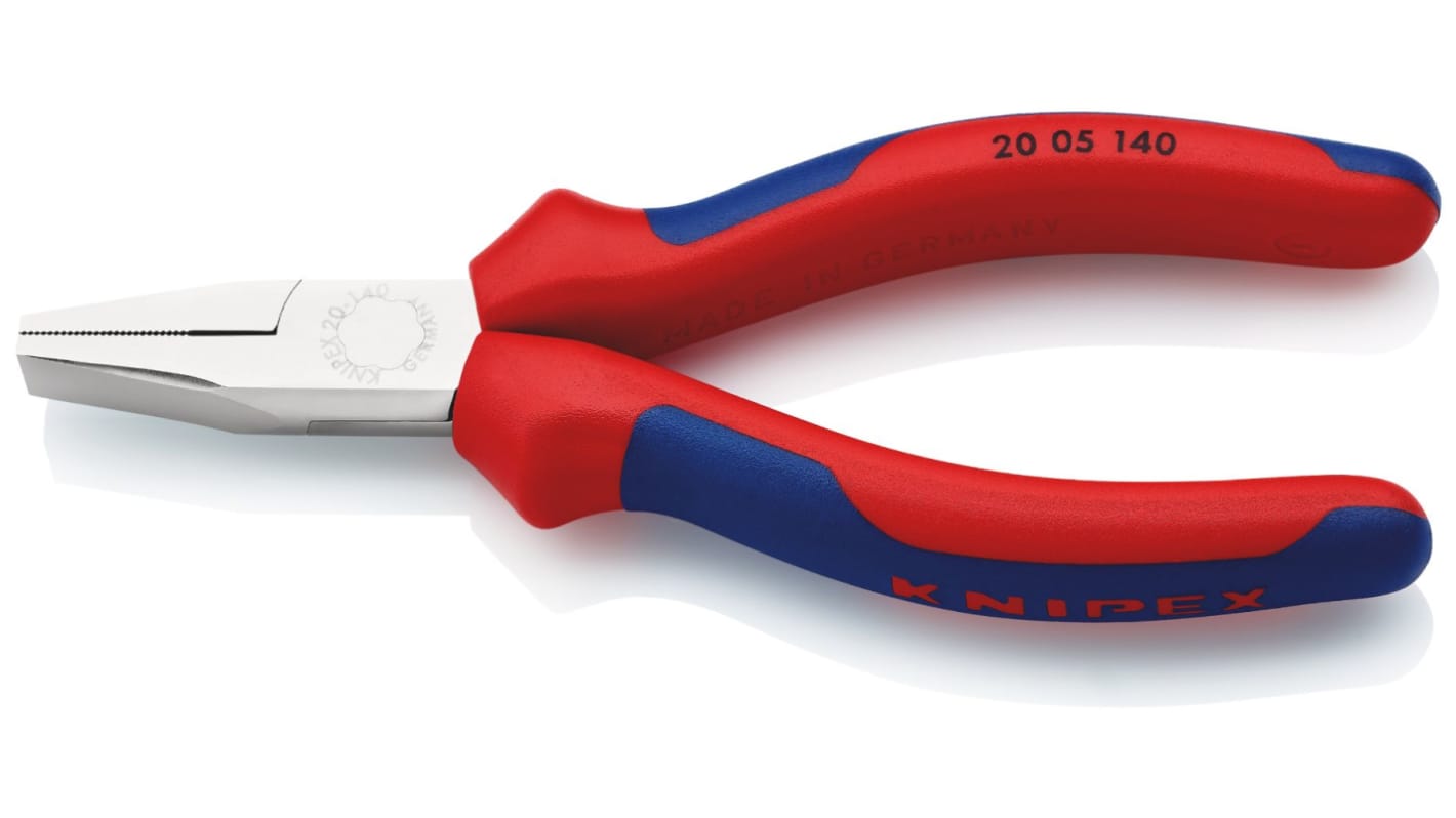 Pinze a becchi piatti Knipex in Acciaio speciale per utensili di qualità, lungh. 140 mm Piatto, Diritto