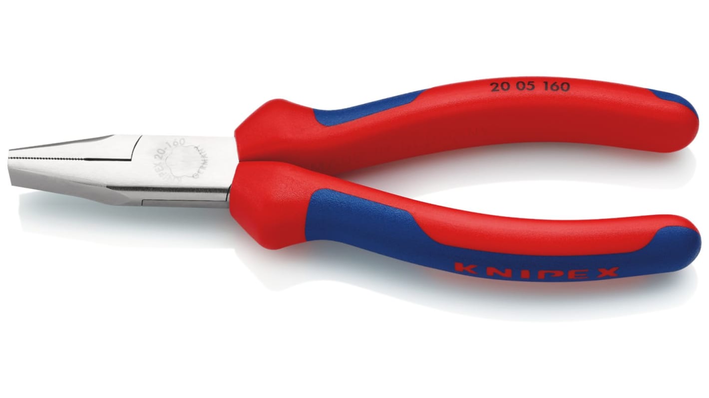 Pinze a becchi piatti Knipex in Acciaio speciale per utensili di qualità, lungh. 160 mm Piatto, Diritto