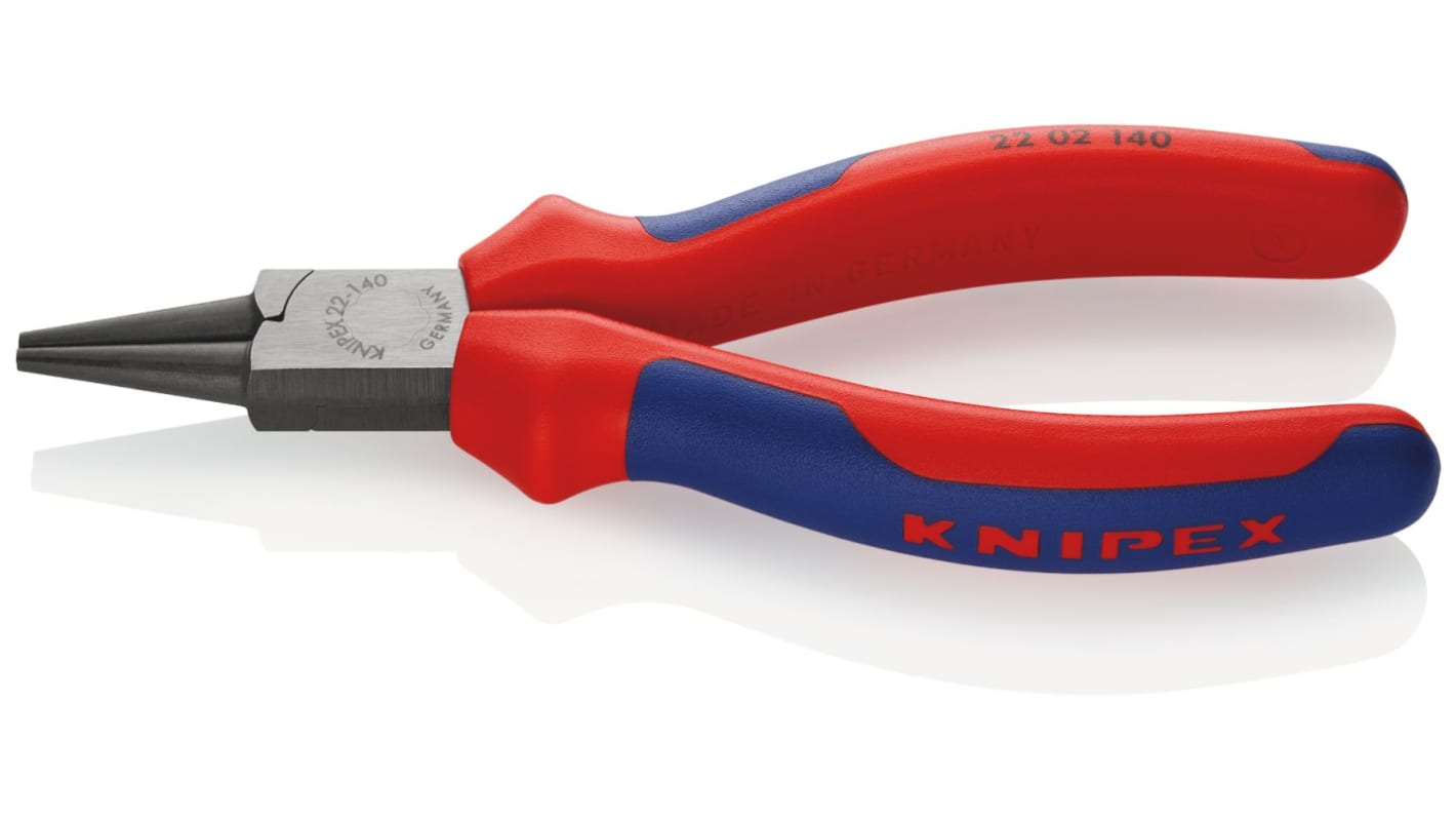22 02 140 Knipex Round Nose Pliers, 140 mm Overall, 28mm Jaw RS
