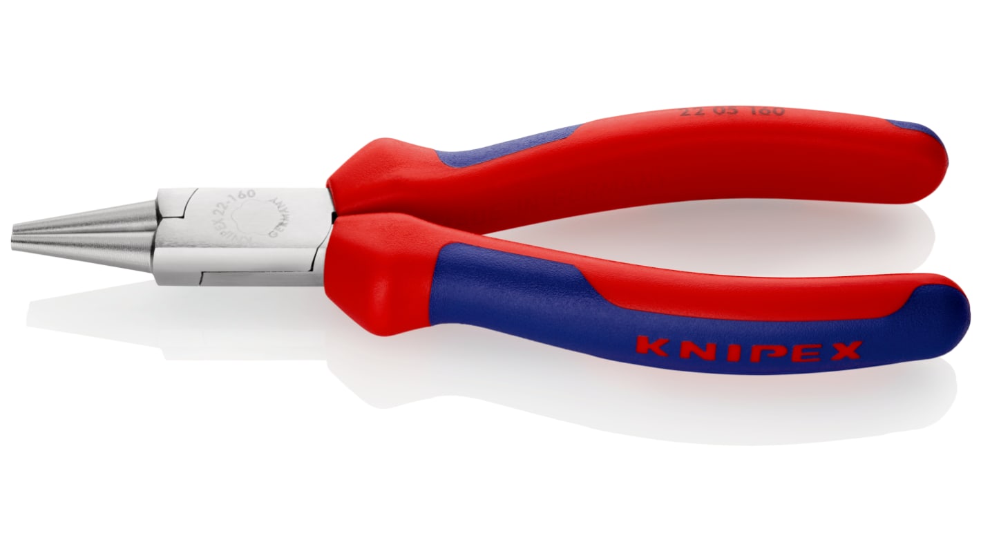 Knipex Round Nose Pliers, 160 mm Overall, 30mm Jaw
