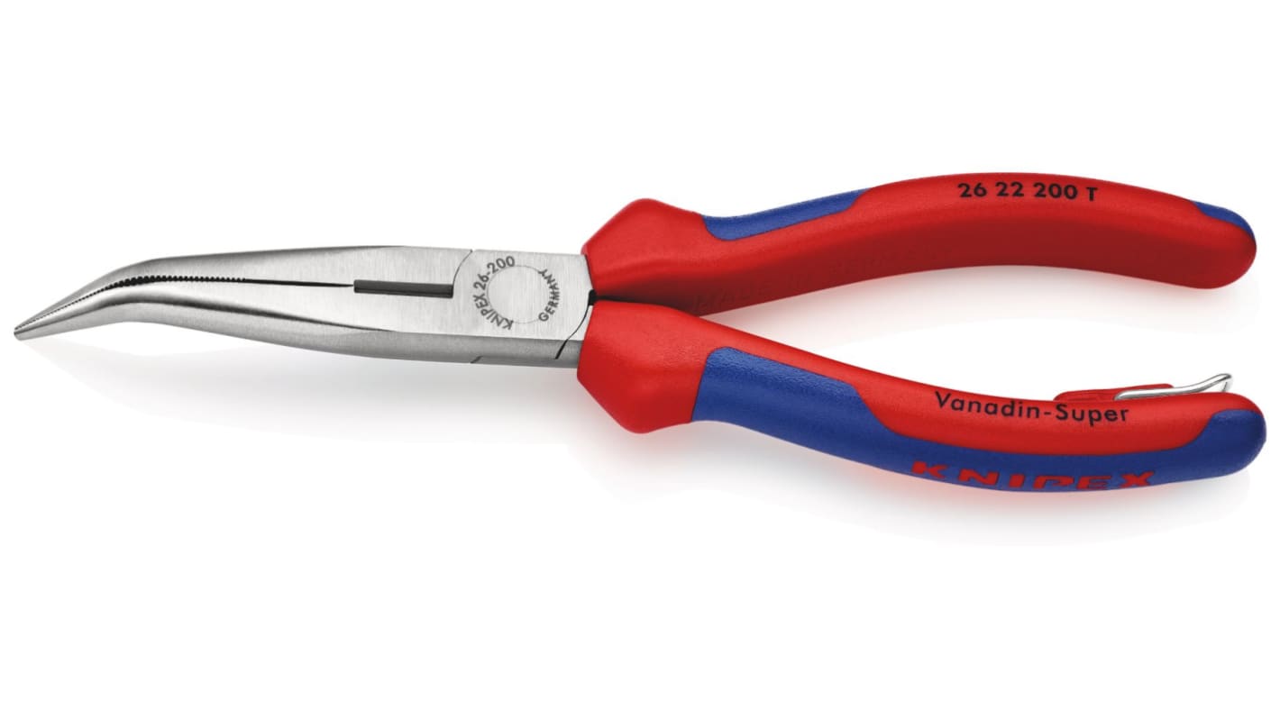 Knipex Nose pliers, 200 mm Overall, Angled Tip, 73mm Jaw