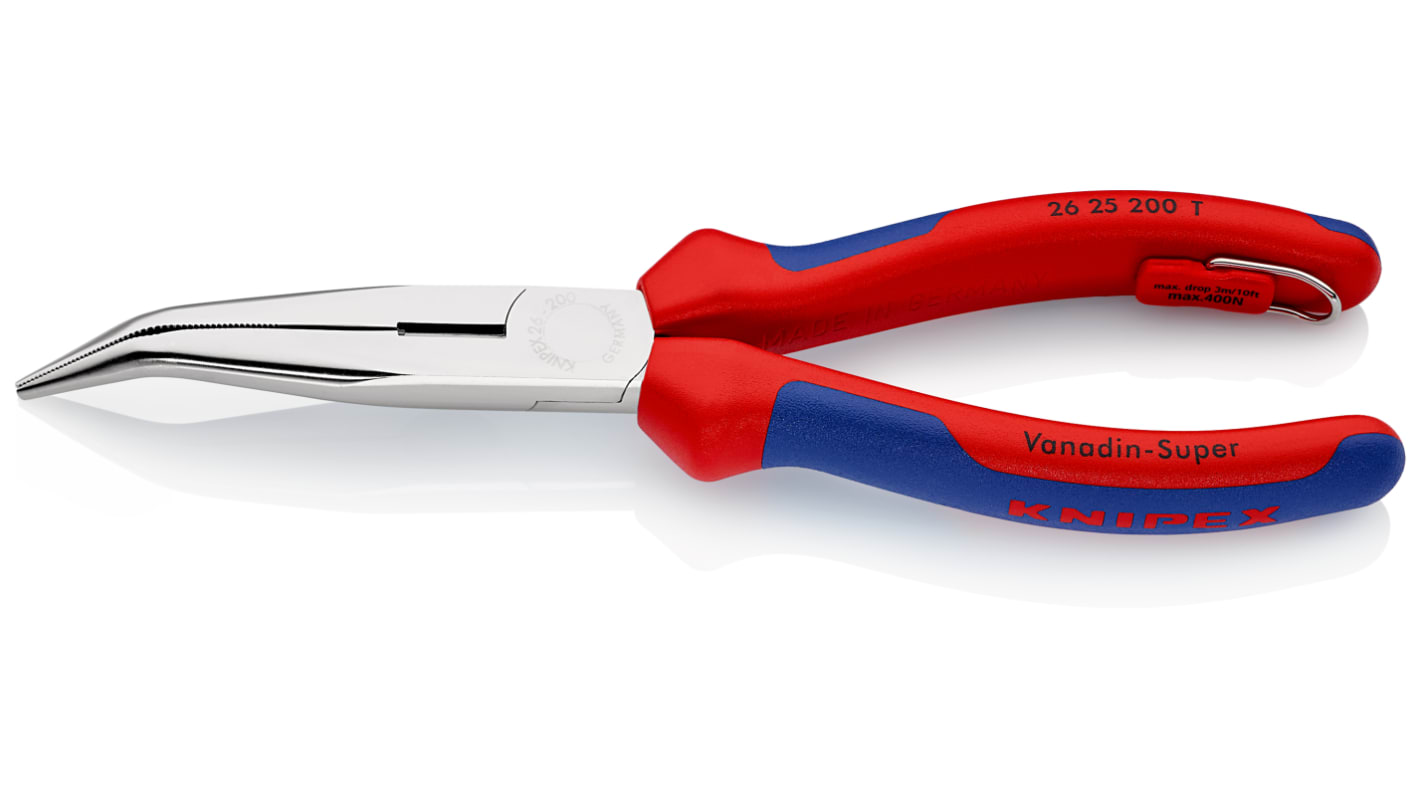 Knipex Nose pliers, 200 mm Overall, Angled Tip, 73mm Jaw