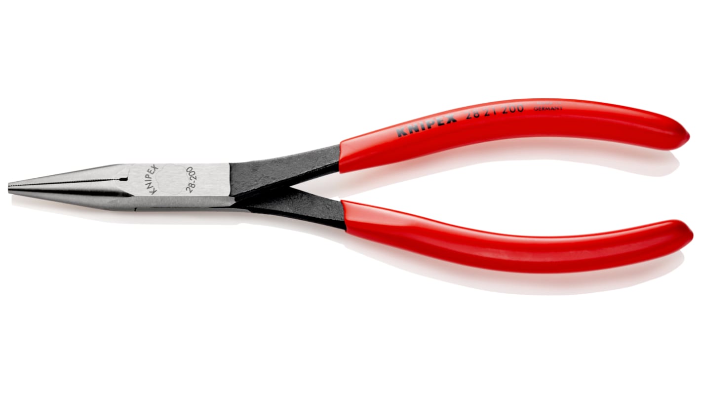 Knipex Long Nose Pliers, 200 mm Overall, Straight Tip, 1.34375in Jaw