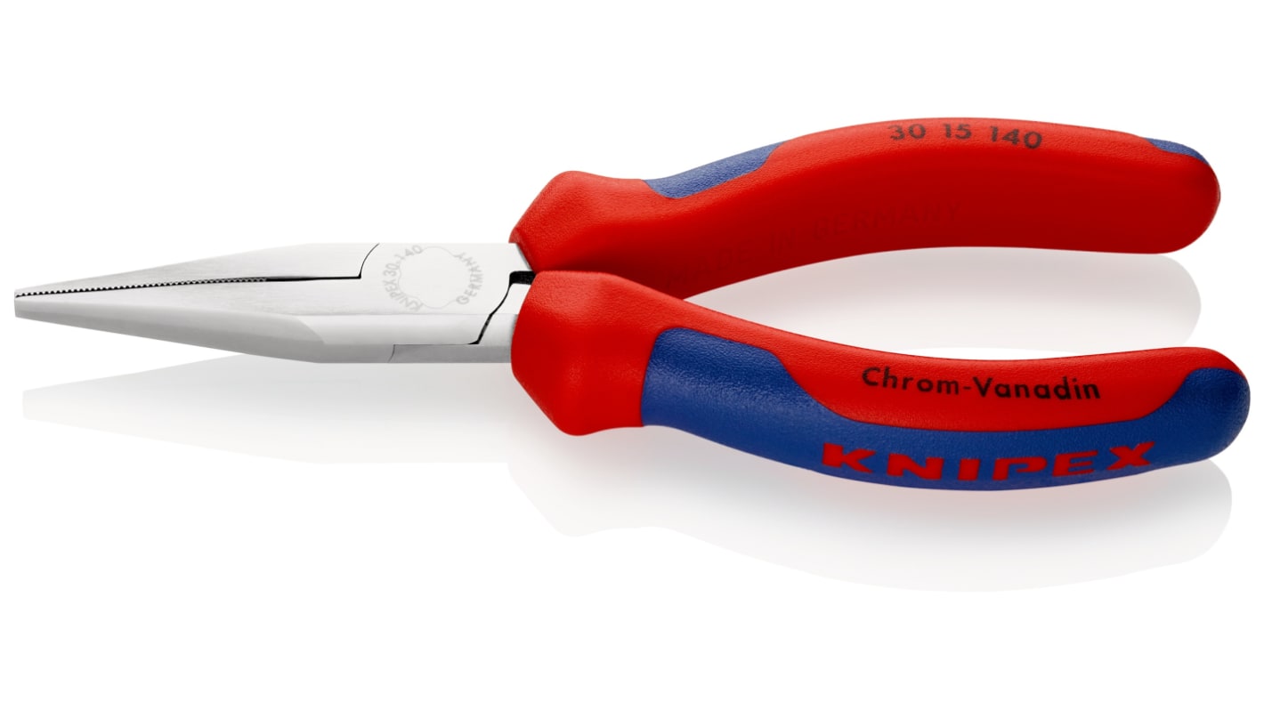 30 15 140 Knipex Long Nose Pliers, 150 mm Overall, Straight Tip, 1