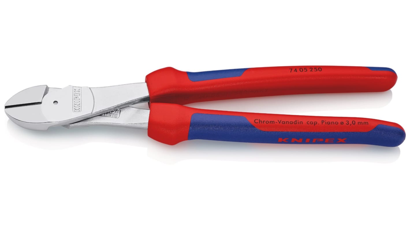 Alicates de corte lateral Knipex, capacidad de corte 4.6mm, long. total 250 mm