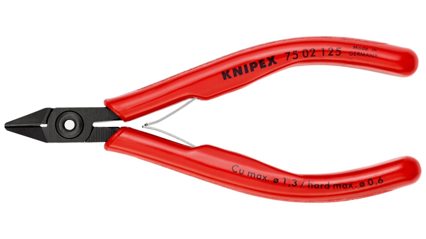 Alicates de corte lateral Knipex, capacidad de corte 1.3mm, long. total 125 mm