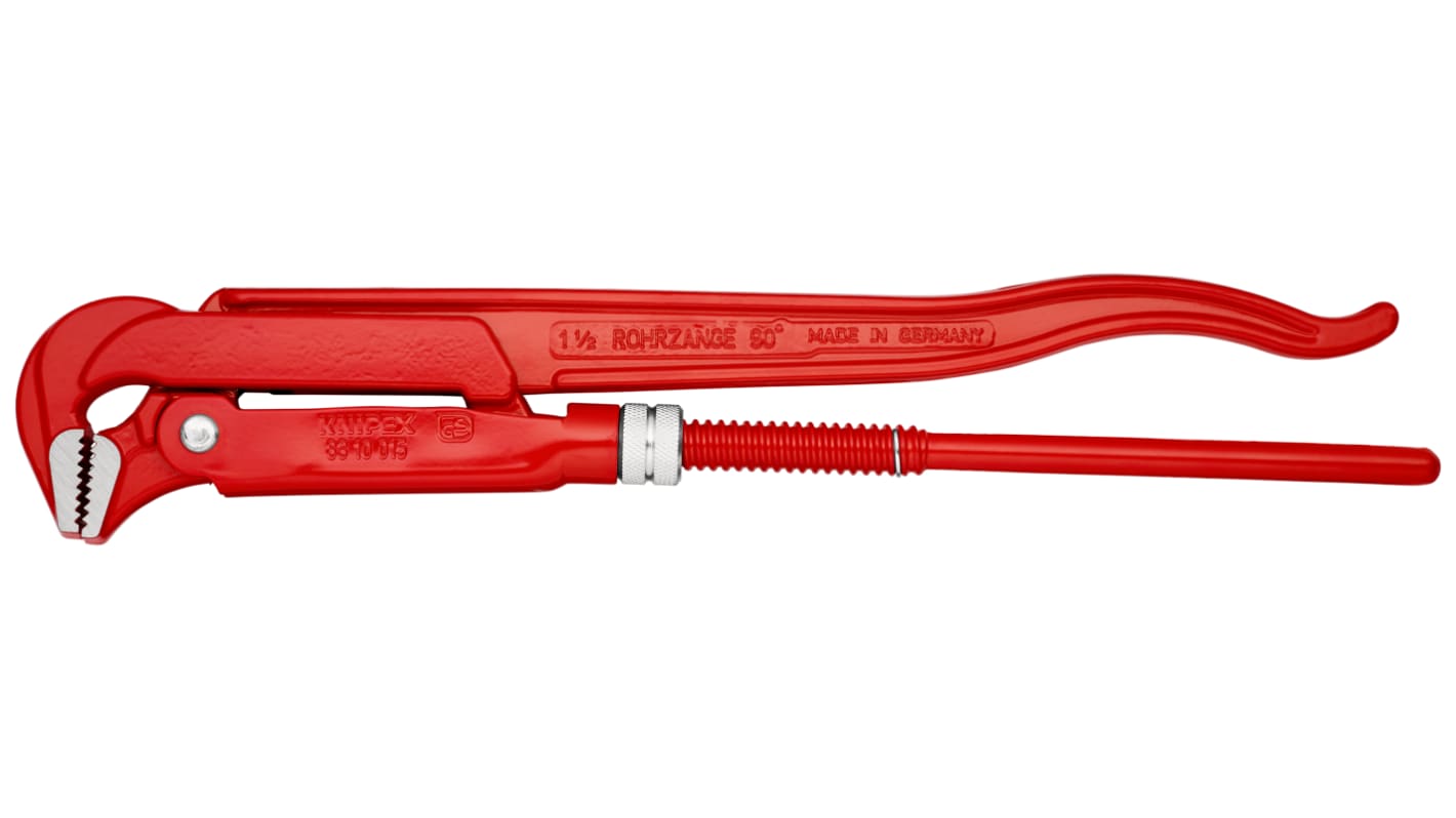 Knipex Pipe Wrench, 420 mm Overall, 60mm Jaw Capacity, Metal Handle