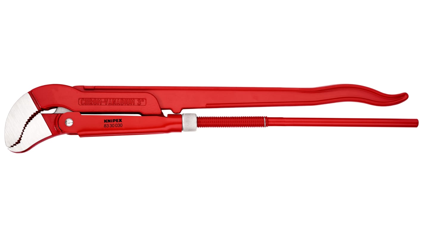 Knipex Pipe Wrench, 680 mm Overall, 120mm Jaw Capacity, Metal Handle