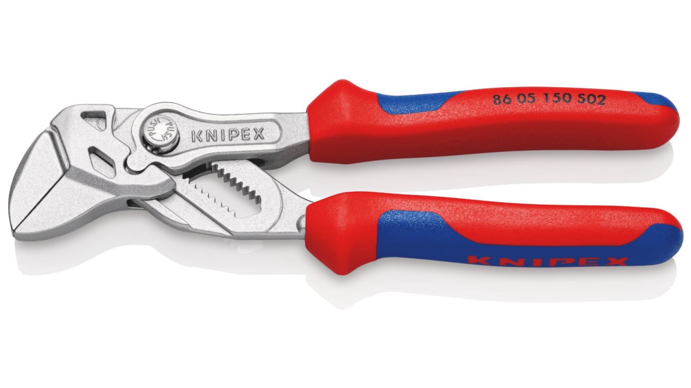 Knipex Pliers wrench, 165 mm Overall, Angled Tip