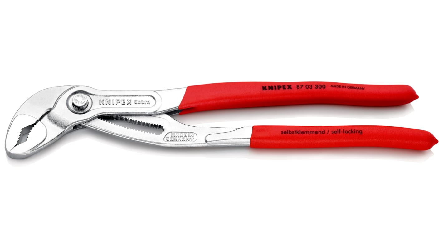 Knipex Cobra® Hightech Water Pump Pliers, 305 mm Overall, Angled Tip