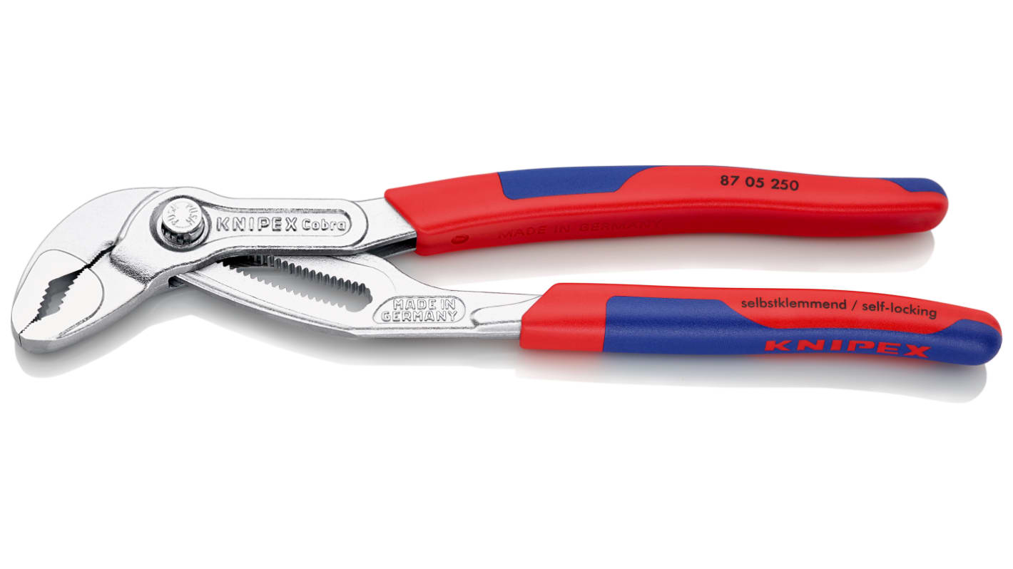 Knipex Hightech Water Pump Pliers, 250 mm Overall, Angled Tip
