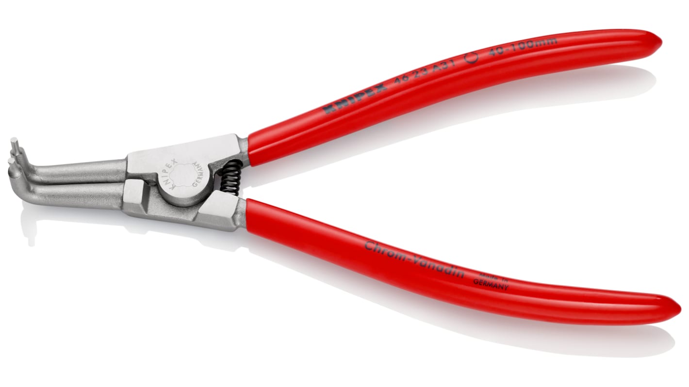 Knipex 46 23 A31 Circlip Pliers, 200 mm Overall, Angled Tip