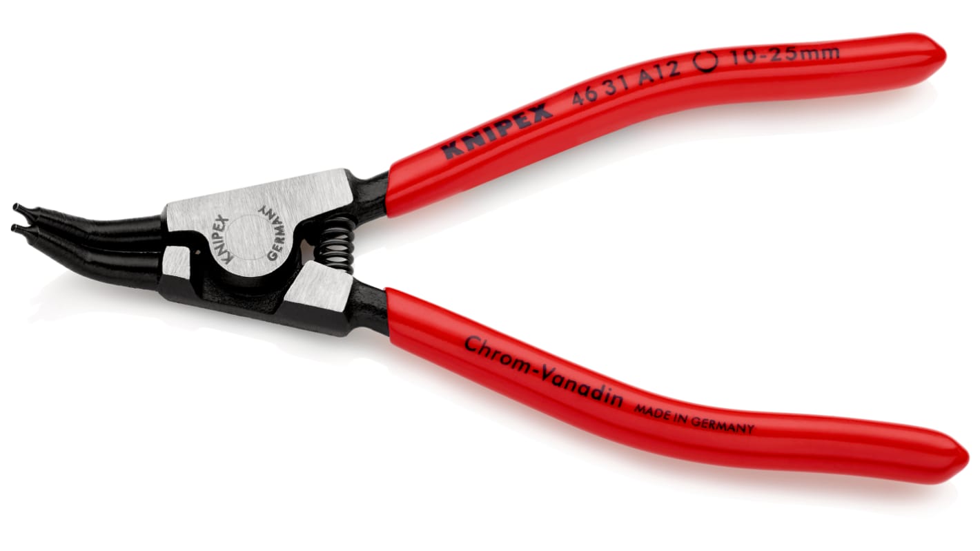 Knipex 46 31 A12 Circlip Pliers, 130 mm Overall, Bent Tip