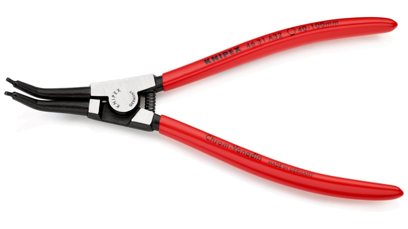 Knipex 46 31 A32 Circlip Pliers, 210 mm Overall, Bent Tip