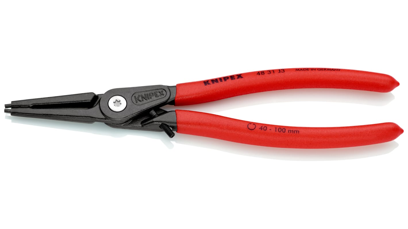 Knipex Circlip Pliers, 225 mm Overall, Straight Tip