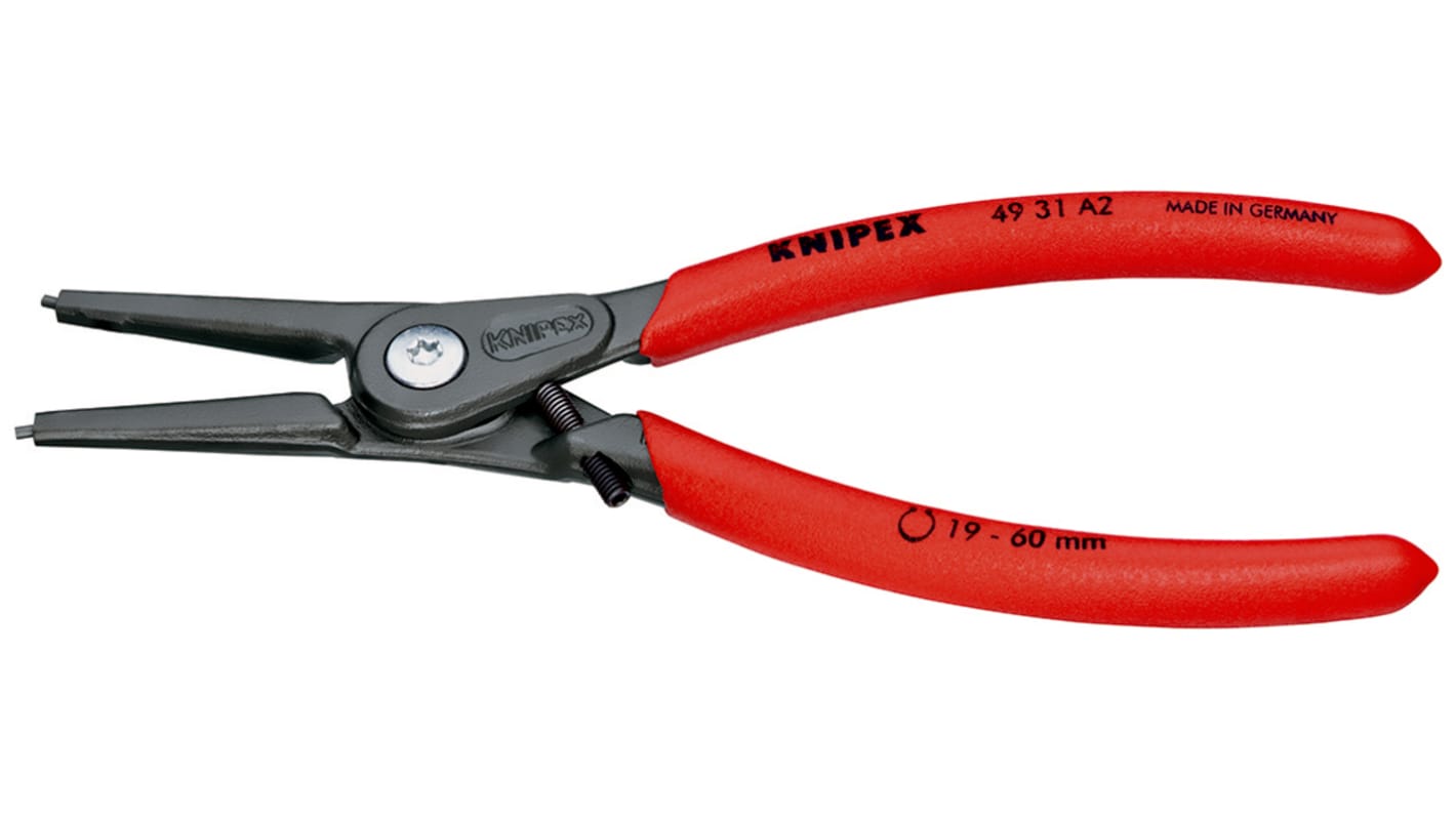 Knipex Circlip Pliers, 180 mm Overall, Straight Tip