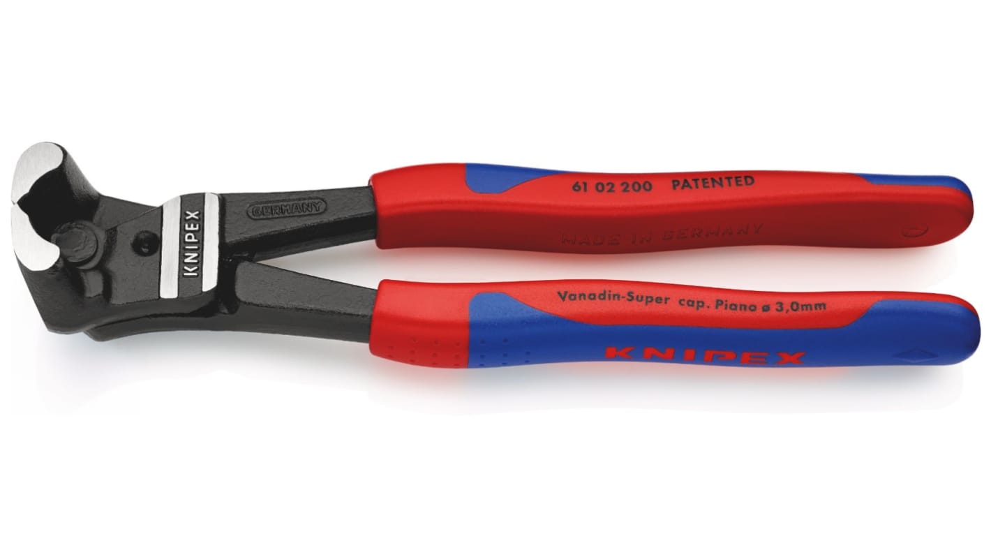 Pinces coupantes en bout Knipex L. 200 mm pour Fil rigide, Câble à piano