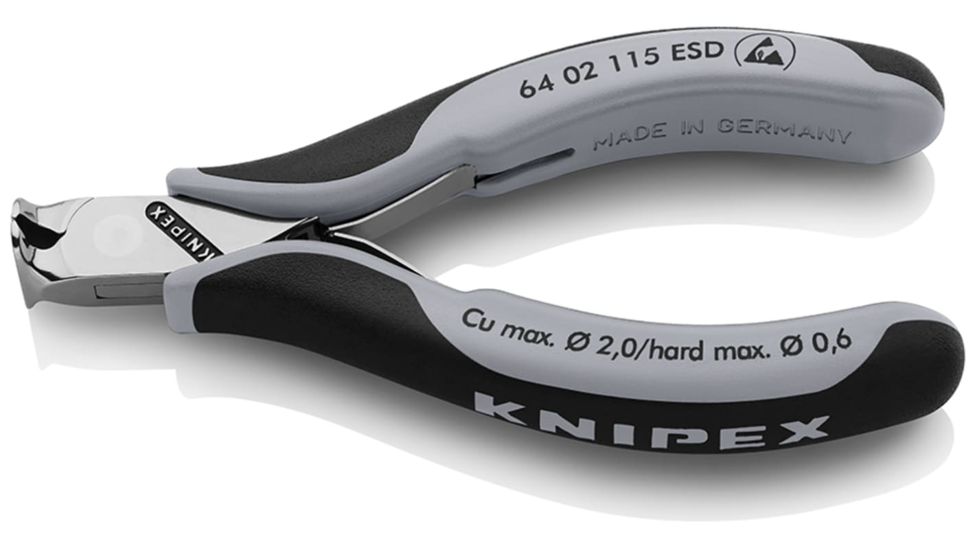 Alicates de corte frontal Knipex, capacidad de corte Cobre, plástico: 2mm, Alambre blando: 1mm, Alambre de acero 0,6mm,