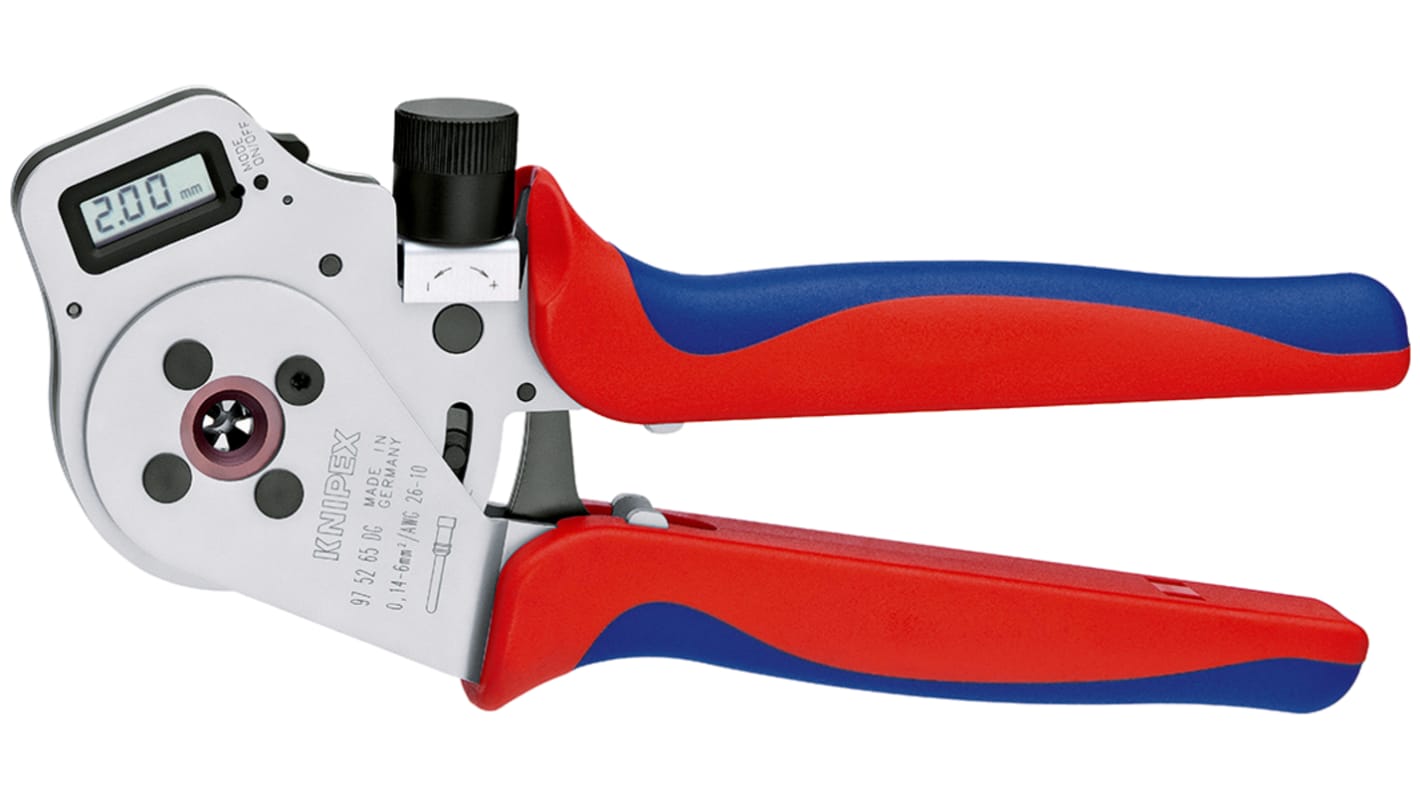 Knipex 97 Hand Crimpzange 0,14mm² / 26AWG → 6 mm² / 10AWG, 0,14 → 6mm² / 26 → 10AWG für Gedrehte