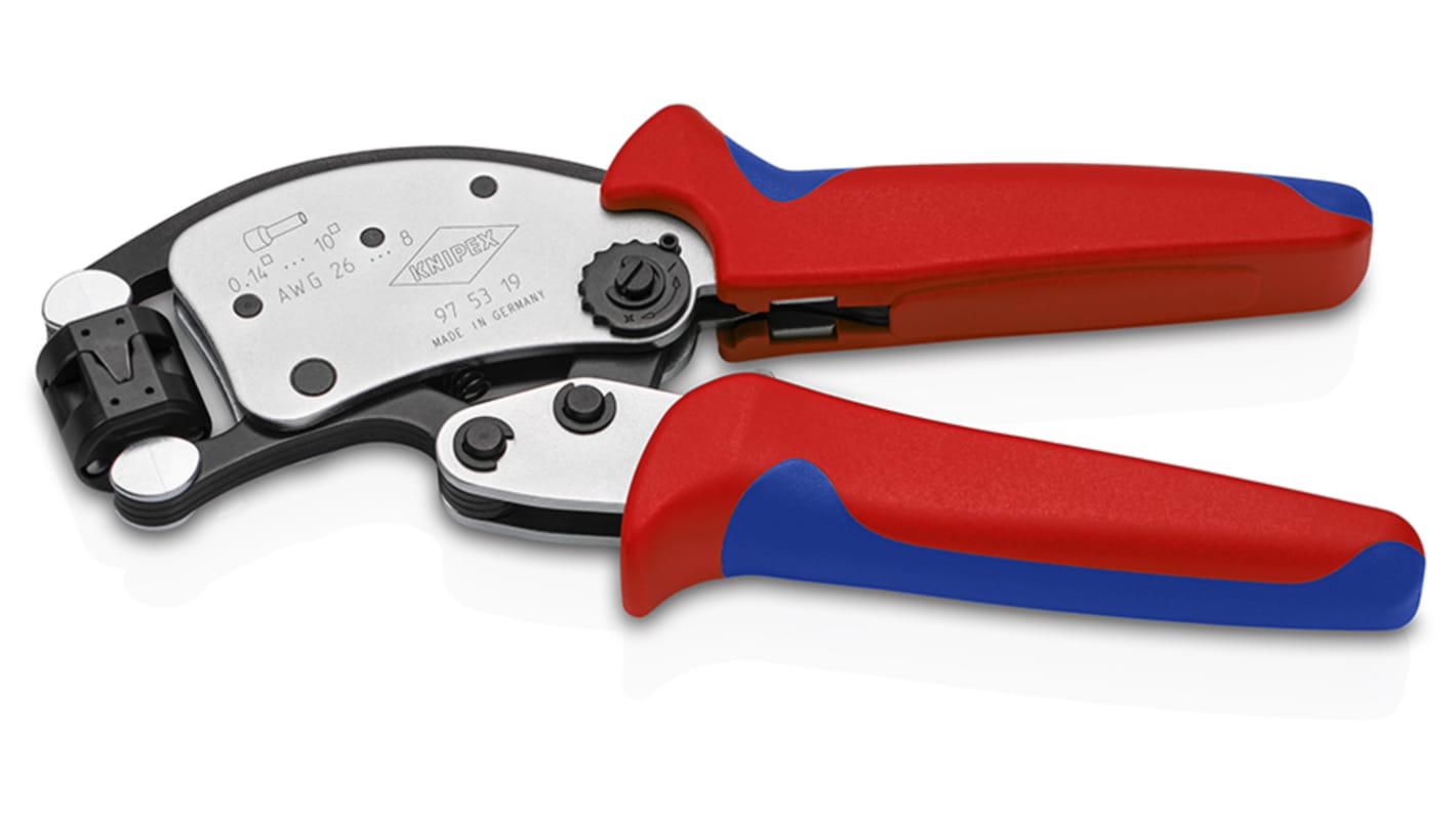 Knipex 97 Hand Ratcheting Crimp Tool for Wire Ferrules, 0,14 → 10mm² Wire