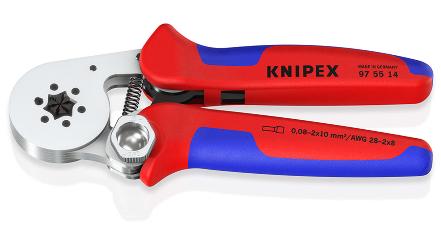 Knipex 97 Hand Crimpzange 0,08mm² / 28AWG → 16 mm² / 8AWG, 0,08 → 16mm² / 26 → 8AWG für