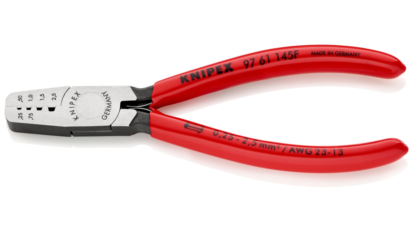 Knipex 97 Hand Crimpzange 0,25mm² / 26AWG → 2,5 mm² / 14AWG, 0,25 → 2,5mm² / 26 → 14AWG für