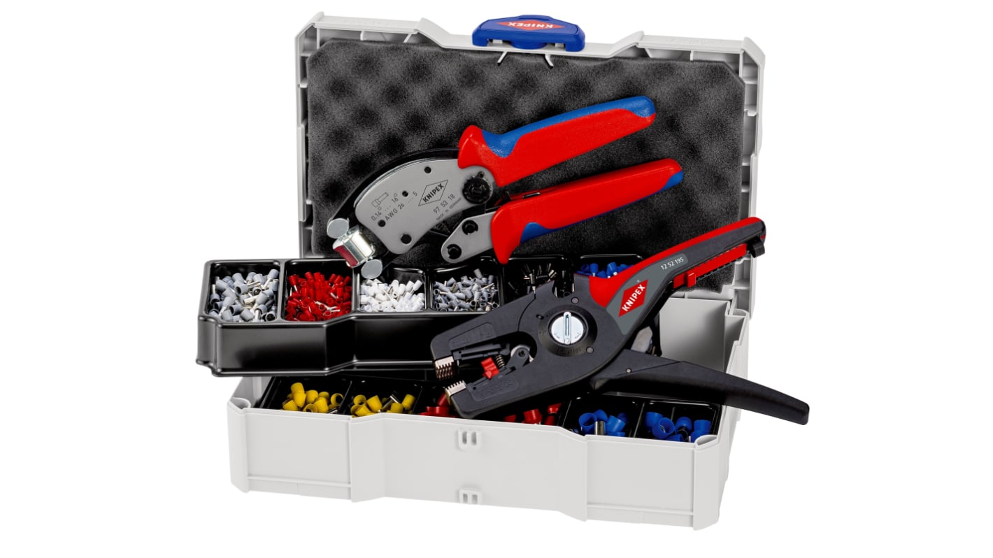 Kit terminal de crimpado Knipex, Juego de piezas surtidas de crimpado., Crimpado, Fundas de extremo de cable,