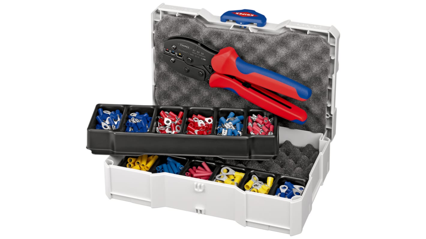 Coffret assortiment de sertissage Knipex, avec Manchons d'extrémité de câble, connecteurs, pinces à sertir