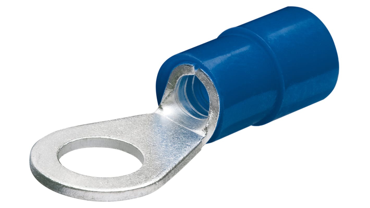 Knipex Insulated Ring Terminal, M4 Stud Size, 1.5mm² to 2.5mm² Wire Size, Blue