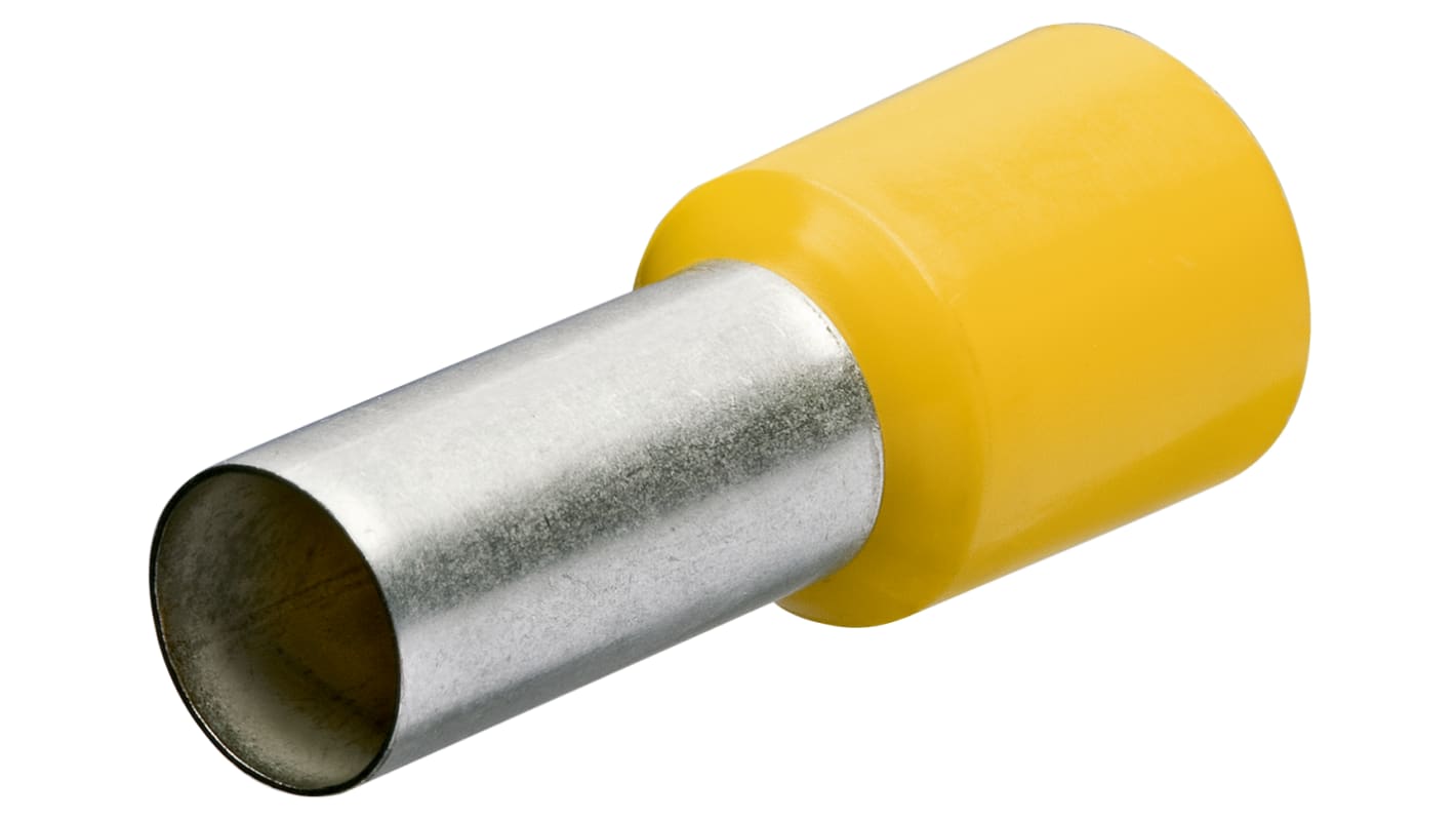Knipex, 97 99 Insulated Ferrule, 12mm Pin Length, 3.5mm Pin Diameter, 6mm² Wire Size, Yellow