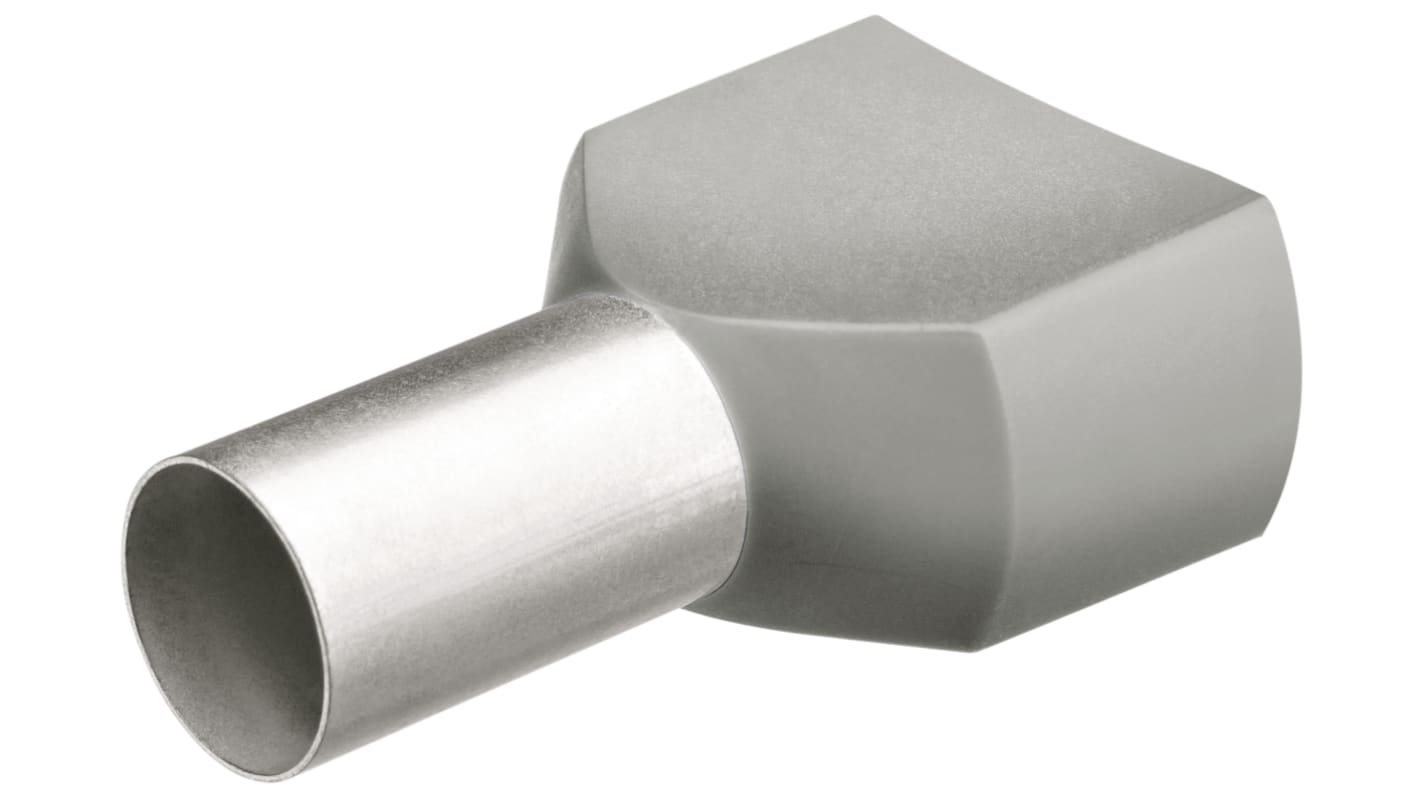 Knipex, 97 99 Insulated Ferrule, 8mm Pin Length, 1.7mm Pin Diameter, 2 x 0,75mm² Wire Size, Grey