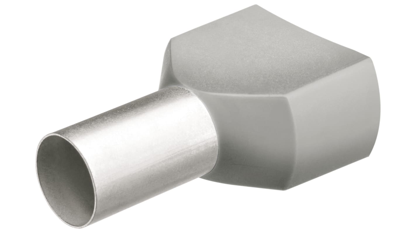 Knipex, 97 99 Insulated Ferrule, 12mm Pin Length, 3.7mm Pin Diameter, 2 x 4mm² Wire Size, Grey