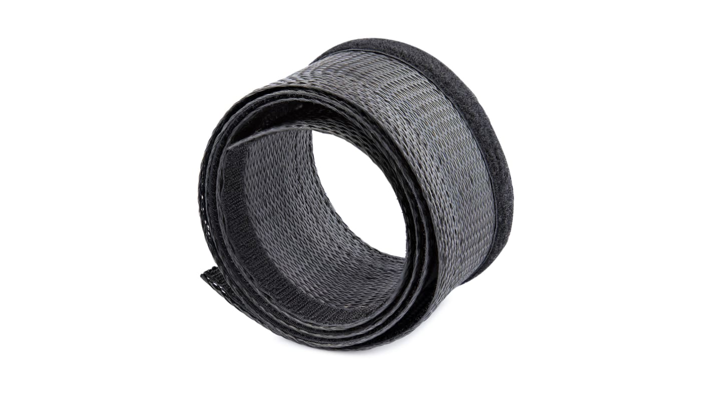 StarTech.com Expandable Nylon, Polyester Black Cable Sleeve, 1.2in Diameter, 3.048m Length