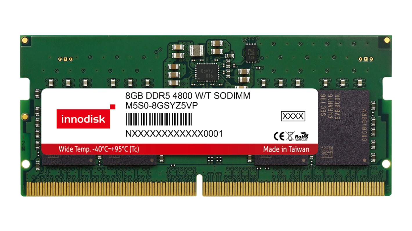 InnoDisk Arbeitsspeicher für Laptop, 8 GB DDR5,  industrietauglich SODIMM