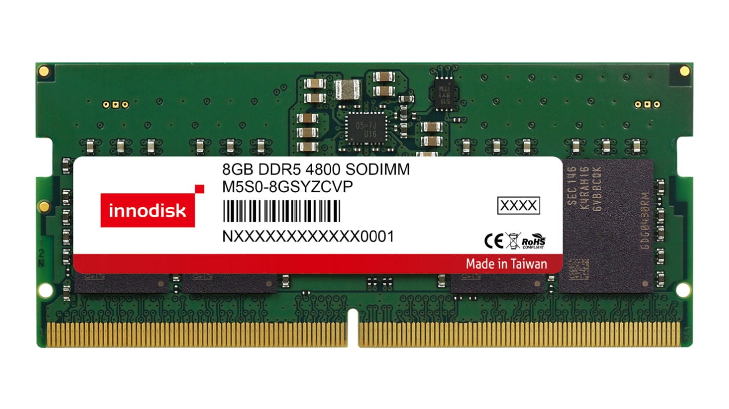 InnoDisk Arbeitsspeicher für Laptop, 8 GB DDR5,  industrietauglich SODIMM