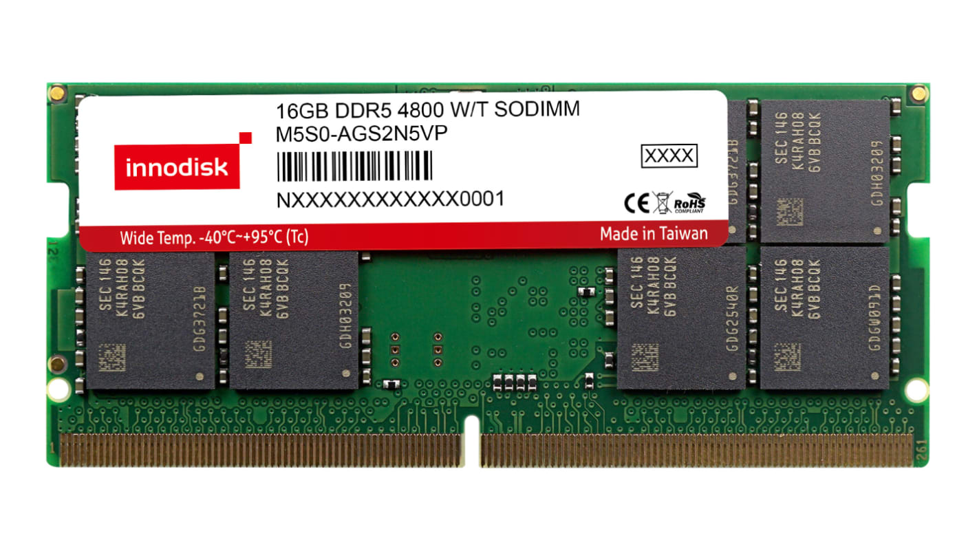 InnoDisk 16 GB DDR5 Laptop RAM, SODIMM, 1.1V