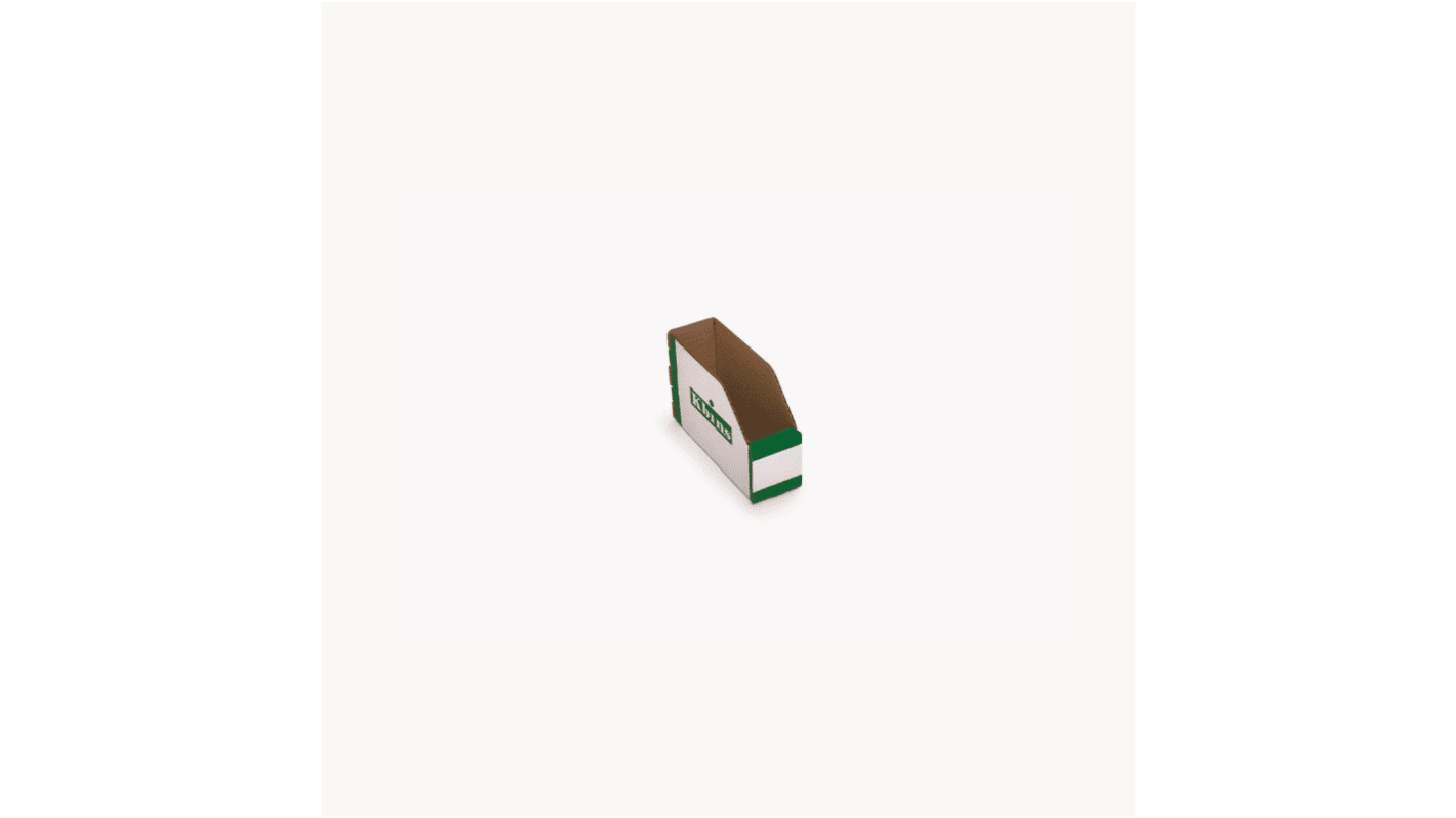 Kbins Cardboard Recycle Bin, 100mm x 50mm, Green, White