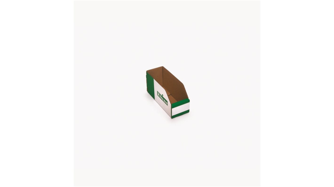 Kbins Cardboard Recycle Bin, 100mm x 75mm, Green, White