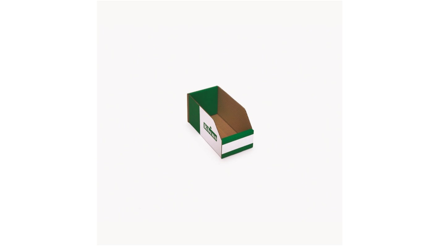 Cubo de reciclaje Kbins, Verde, Blanco de Cartón, No, 100mm x 100mm x 200mm