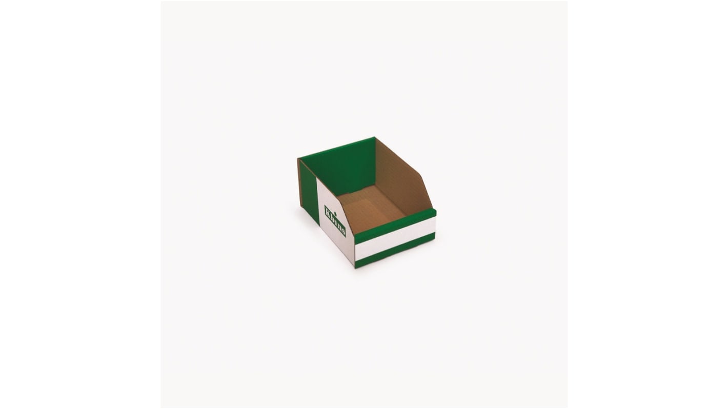 Kbins Cardboard Recycle Bin, 100mm x 150mm, Green, White