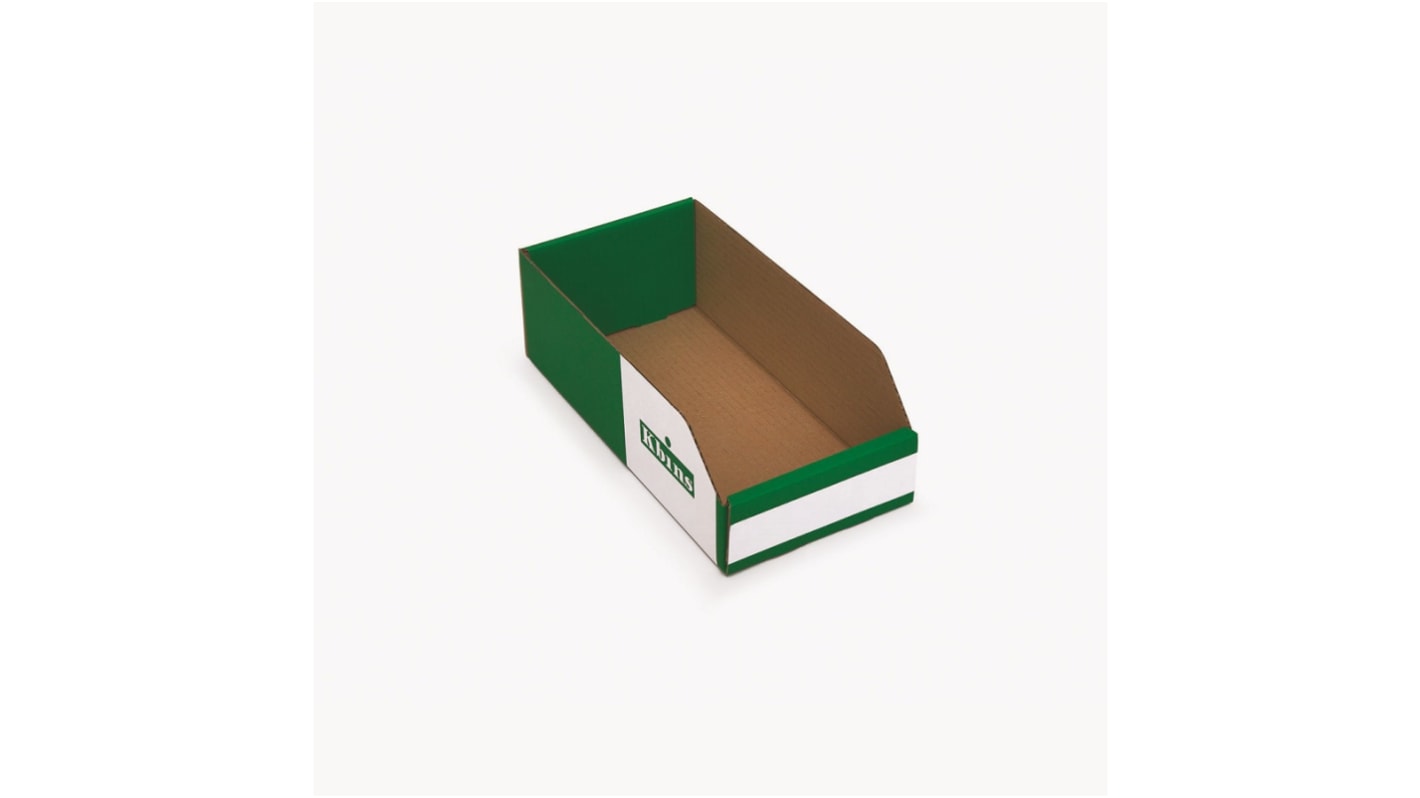 Bac de recyclage Kbins Vert, Blanc en Carton Non, 100mm x 150mm x 300mm