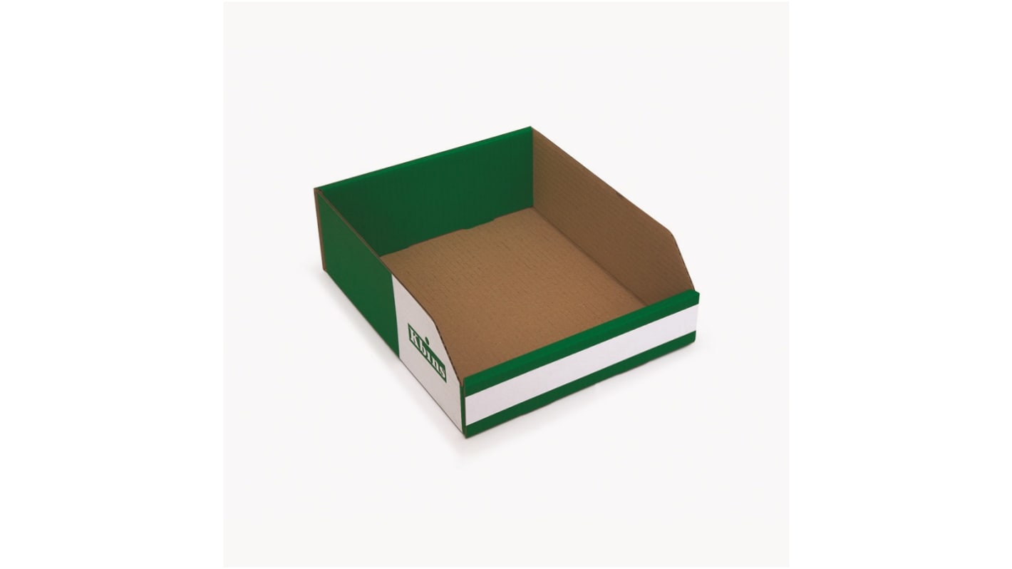 Kbins Cardboard Recycle Bin, 100mm x 250mm, Green, White